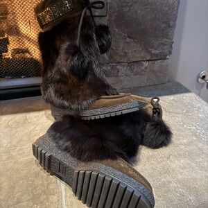 Winter Boots with Pom Poms